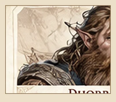 Concept sketch of one Dhorren individual, an illustrative face rather than a universal physical template
